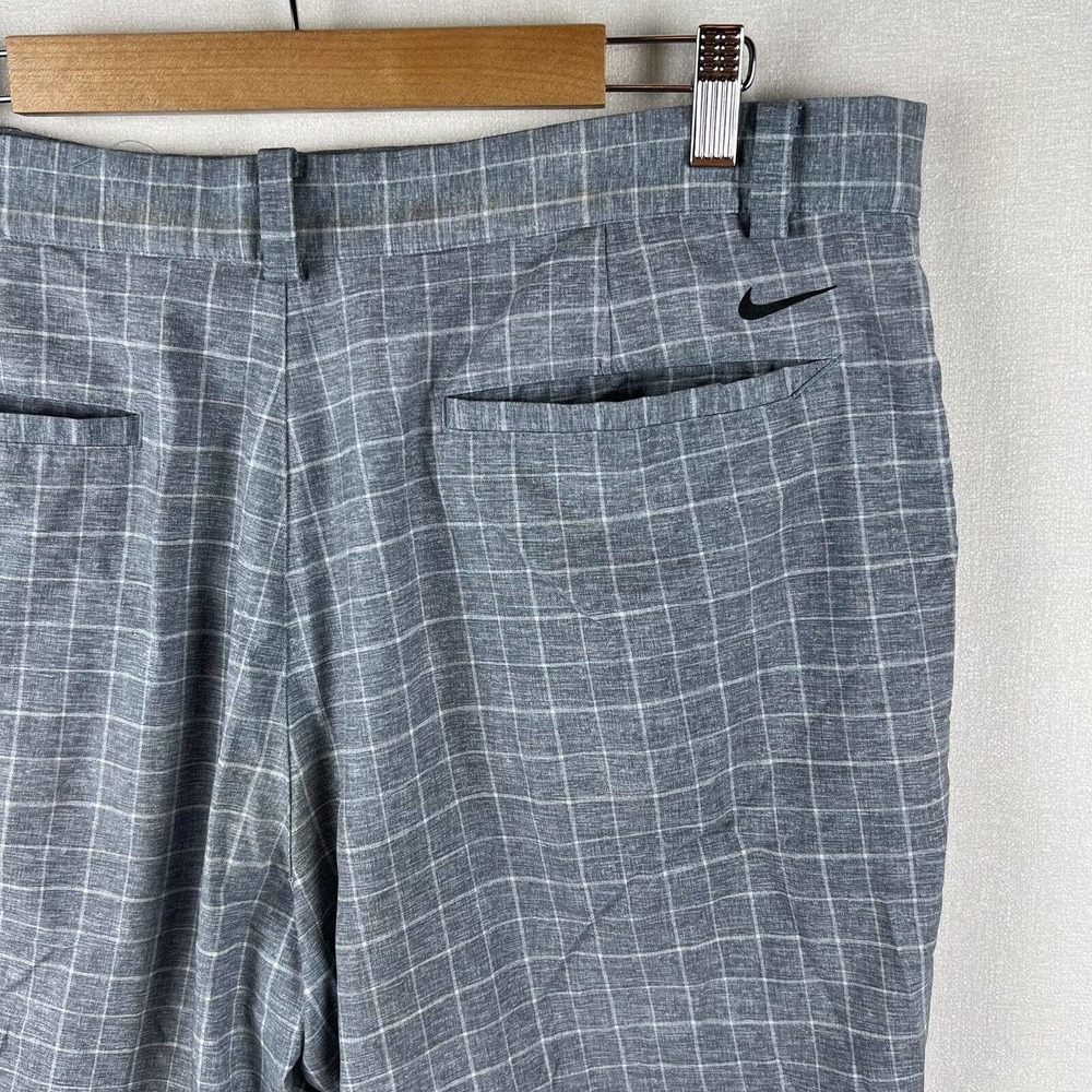 Nike Golf Shorts Mens Size 38 Gray White Plaid Tour Performance Athleisure - Picture 4 of 8